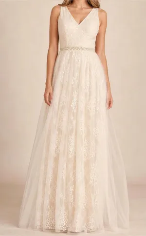 LULUS Sweet Love Floral Lace Beaded Maxi Dress, Ivory, Small thumbnail 1