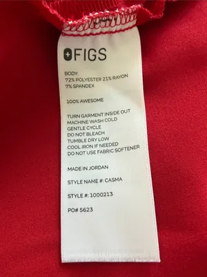 FIGS Casma Three Pocket Scrub Top Red Size Large L PO 5623 Medical Uniform thumbnail 6