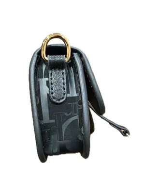 Source Unknown NWOT Mini Black D Monogram Saddle Style Fashion Purse/Keychain thumbnail 7
