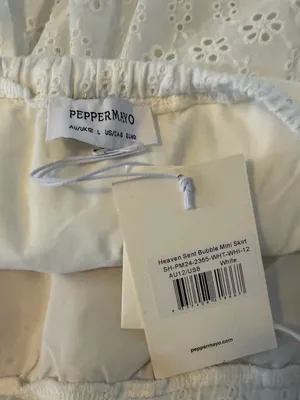 Peppermayo White Eyelet Bubble Mini Skirt thumbnail 4
