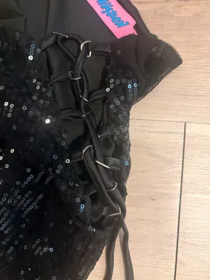Edikted Rhinestone Skirt Black Mini thumbnail 4