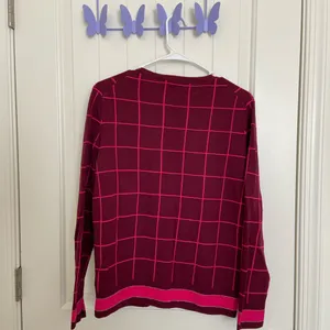 EUC | A New Day women’s maroon pink checkered‎ plaid button cardigan sweater XL thumbnail 6