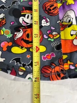 Disney Women’s Multicolor Halloween Print V-neck scrub top Mickey goofy S new thumbnail 11