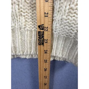 Vintage Career Club Sportswear Cream Wool Blend Chunky Knit Sweater XL USA Made thumbnail 5