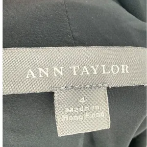 Ann Taylor Womens Black Three Button Pick Stitch Blazer Suit Jacket Sz 4 Career thumbnail 3