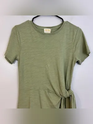 Nation LTD Lavi Tie Front Sage Green Cotton Maxi T-Shirt Dress Size XS thumbnail 3