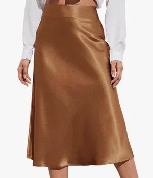 Zara A-line Midi Satin Skirt Size XS thumbnail 1