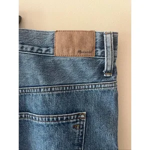 Madewell The Rail Straight Leg Jeans Womens Size 33 Large Raw Hem Medium Wash thumbnail 6