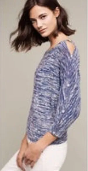 ✨Anthropologie Postmark Malu Dolman Navy Space Dye Top thumbnail 1