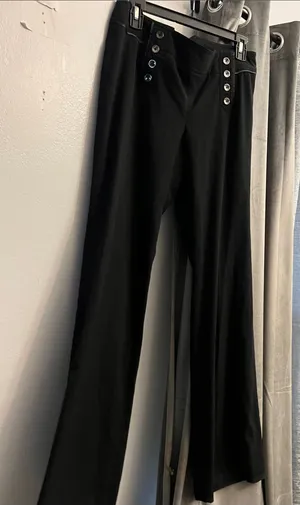 White House | Black Market Black High-Rise Button Detail Pants SZ 6 Legacy thumbnail 1