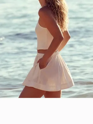 NEW Free People free-est Milani Tank Top Mini Skirt Boho Cotton Set Coconut Milk thumbnail 4