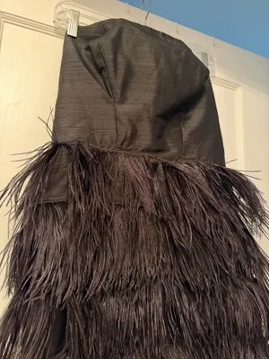 Handmade Feather Mini Dress Black thumbnail 2