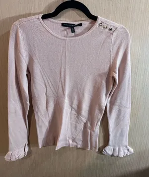 Women’s White House Black Market Blush Ruffle-Cuff Long Sleeve Sweater Size XS thumbnail 1