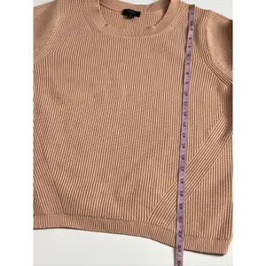 J.Crew Ribbed Knit Sweater Women's Medium Peach Long Sleeve Crew Neck Pullover thumbnail 6