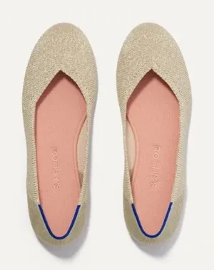 Rothy's The Flat in Light Gold Metallic thumbnail 1