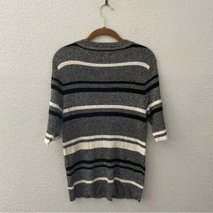 Apt. 9 Black & White Striped Sweater thumbnail 4