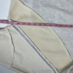 POL Cowl Neck Pullover Cream Gray Oversized Bling Size Small thumbnail 9
