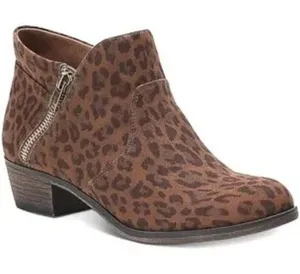 American Rag Abby Double Side Zip Leopard Print Booties Brown Size 5.5 Country thumbnail 1