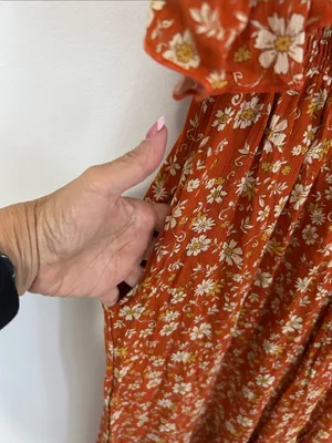 Chrysanthemum Smocked Off Shoulder Wide Leg Jumpsuit thumbnail 7