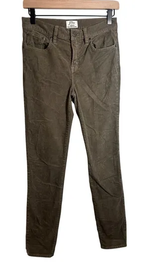 J.Crew Lookout High Rise Skinny Corduroy Pants Olive‎ Green Size 26 RN77388 thumbnail 1