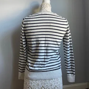 Banana Republic‎ Nautical Striped Crewneck Frilly Sweater sz Small Petite thumbnail 3