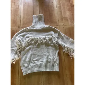 Willow & Wind‎ Women Cream Fringe Turtleneck Chunky Ribbed Knit Sweater Large thumbnail 3