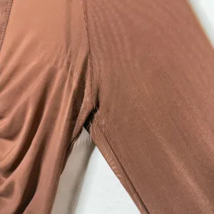 Free People Women Lucky Mesh Shirtee Top XS Brown‎ Mesh Ruched Button Up thumbnail 5