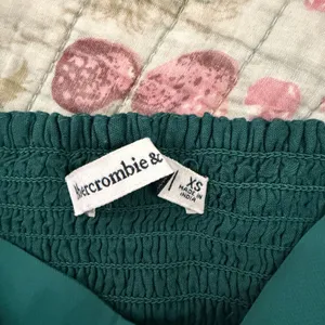 Abercrombie & Fitch Teal Smocked crop Top thumbnail 2