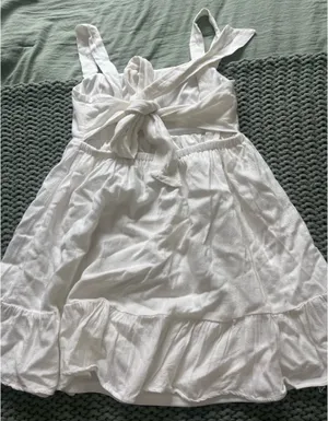 Lulus White Tie Back Dress thumbnail 3