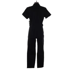 GOOD AMERICAN Solid Black Long Denim Jumpsuit - 4 (Extra Large) thumbnail 2