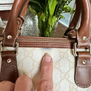 Gucci Cream and Brown Tote Bag with Signature GG Monogram thumbnail 5