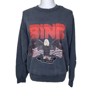 Anine Bing Vintage Bing Eagle Graphic Sweatshirt Black S NWT thumbnail 2
