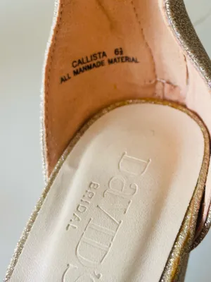 David's Bridal Callista Gold Glitter Block Heel Sandals Strappy Wedding Prom 6.5 thumbnail 6