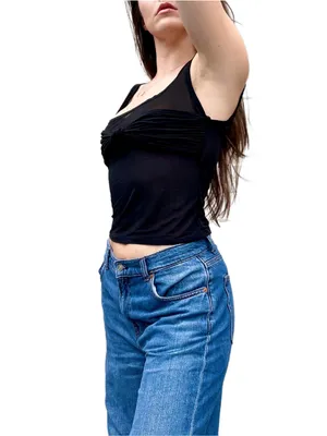 Revolve Lovers + Friends Black Sheer Knit Tank Going Out Top Small thumbnail 3