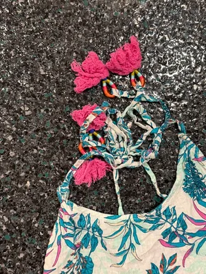 Cynthia Rowley Multicolored Floral Tiered Dress Coverup Women’s Large thumbnail 3