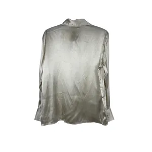 Abercrombie & Fitch Women’s Satin Button Up Top M Champagne Ivory Office NWT thumbnail 4