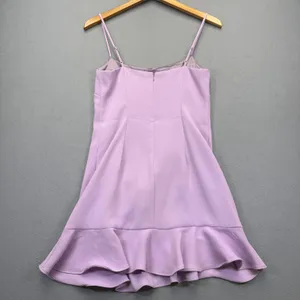 Lovers + Friends Lavender Purple‎ Ruffle Hem Mini Dress Small Square Neck Pastel thumbnail 9