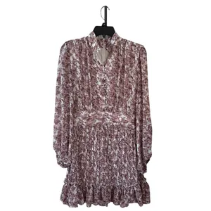 Ivy City Co. Pink Floral Brynley Ruffle High Neck Mini Dress Size Small thumbnail 2