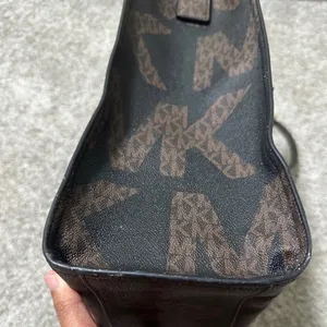 Michael Michael Kors Black and Brown MK Logo Tote with Shoulder Strap thumbnail 9