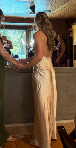 One Mile Champagne Slip Dress and Robe thumbnail 1