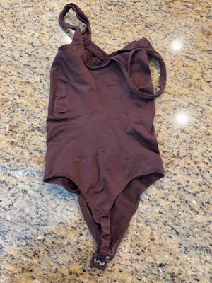 Yitty Brown Shaping Bodysuit Ruched Bust XS/S thumbnail 2