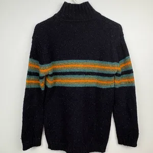 VTG J. CREW 100% Shetland Wool Black Stripe Mock Neck Sweater - Size S thumbnail 10