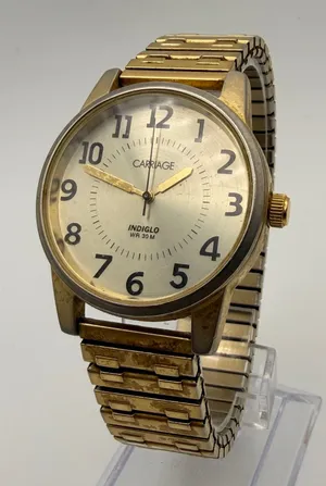 Elegant Vintage Carriage by Timex Women's Gold-Tone Watch Working New Battery thumbnail 1