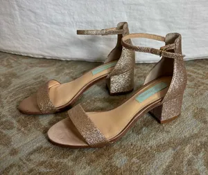 Betsey Johnson Champagne Gold Heels thumbnail 1