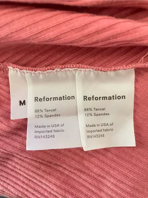 Reformation Vicky Ribbed Wrap Midi Dress in Pink Size Medium thumbnail 4