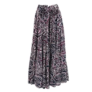 Moon Orchid Boho Maxi Skirt Sz L Cottagecore Festival Abstract Artsy Coastal thumbnail 2
