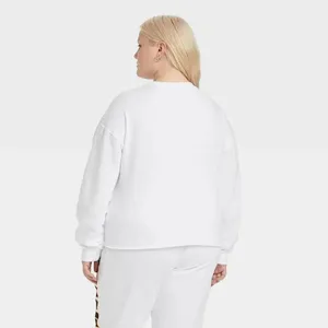 Hybrid Apparel NBA Miami‎ Heat White Cropped Crewneck Sweatshirt Women's Size 3X thumbnail 2