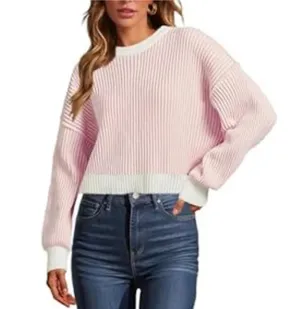 Amazon Pink and white cropped sweater thumbnail 2