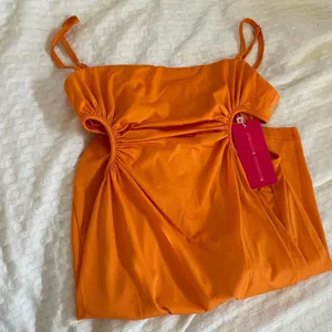 Beginning Boutique Orange Cutout Dress thumbnail 2