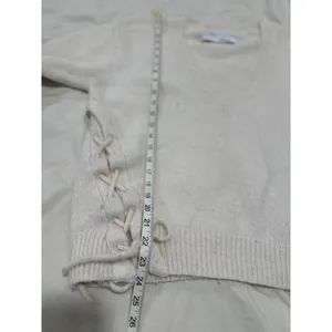 IRO Side Lace-Up V-Neck Alpaca Blend Sweater Sz:XS Cream White MYLO thumbnail 4